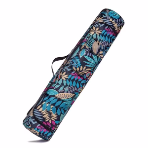 Sac tapis yoga bleu en toile légère et résistante, parfait pour transporter ton tapis de yoga.