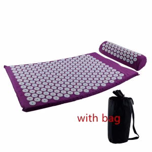 Tapis masseur yoga violet avec picots de pression antidérapants